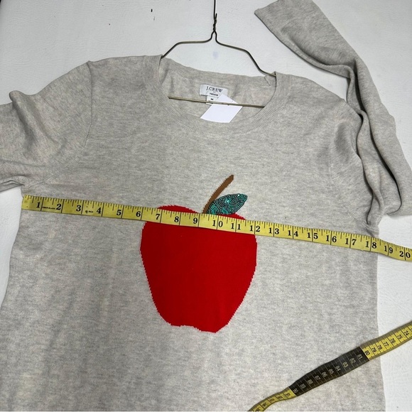 J.Crew factory teddy teacher Apple Design gray Sweater nwt sz M - Picture 11 of 13